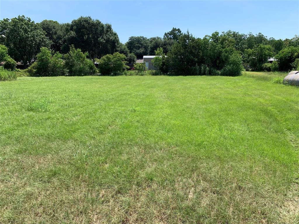 a view of field with trees in the background