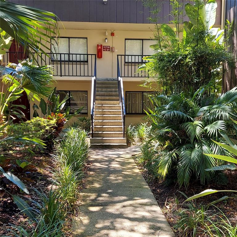 a house with a plant in front of it