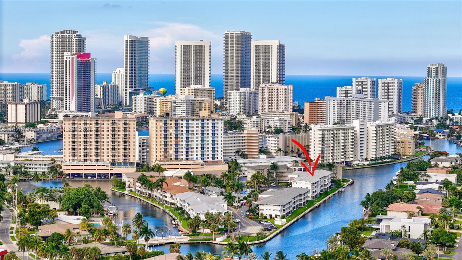 a view of city with tall buildings