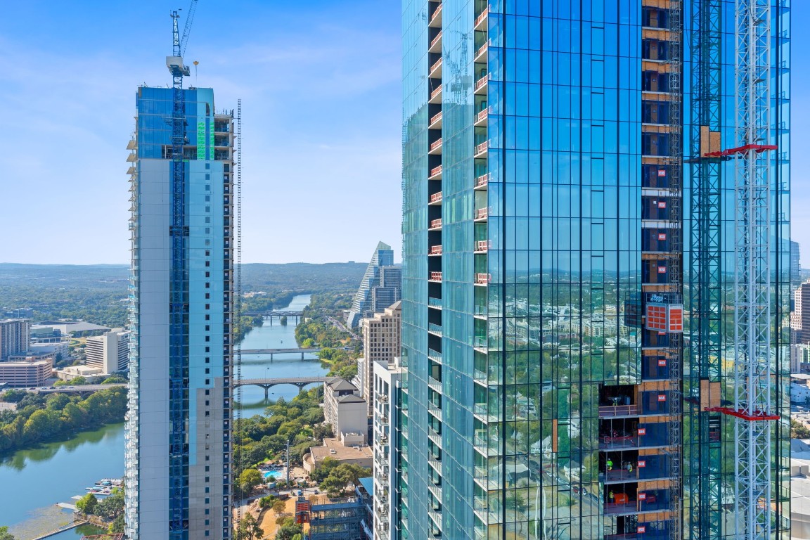 a view of a city with tall buildings