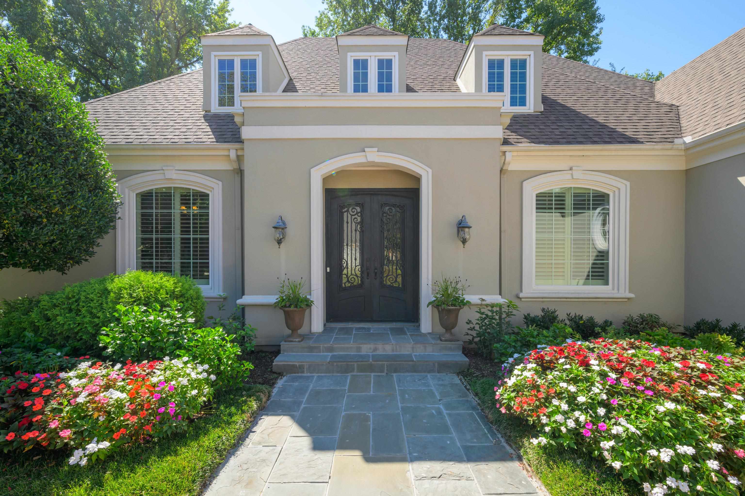 a front view of a house