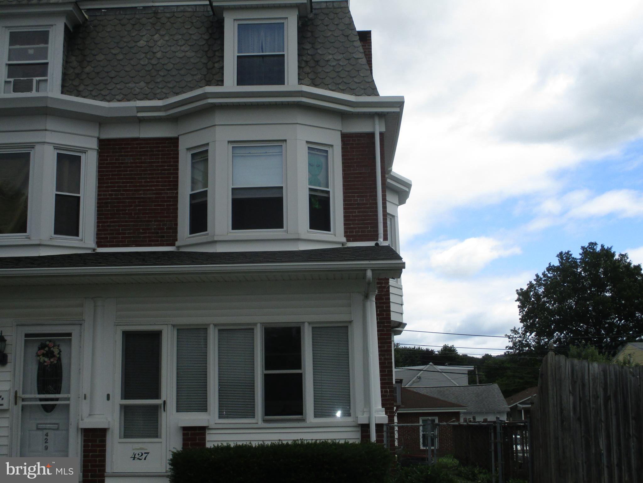 a view of a building with a window