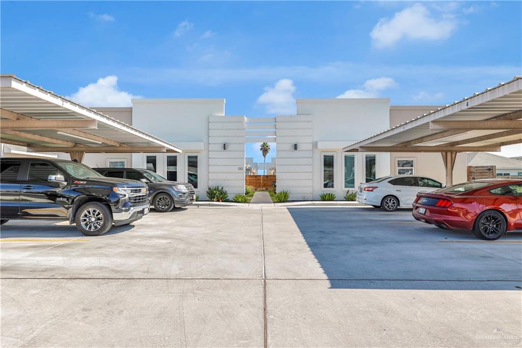 a view of a cars parked in garage