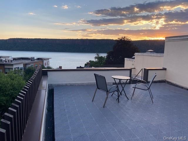 Today at dusk featuring your Private Roof's Priceless Hudson River Views!