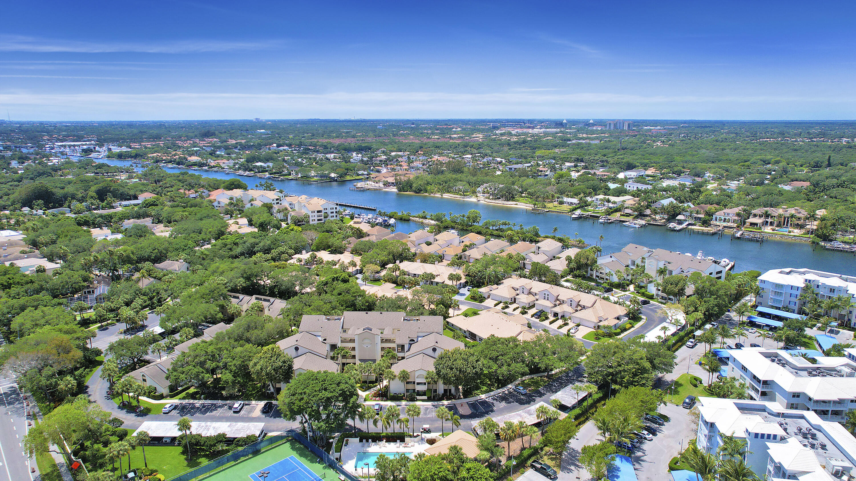 an aerial view of a city