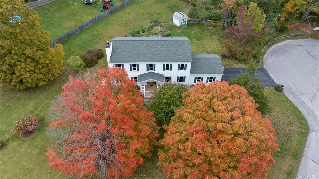 an aerial view of a house