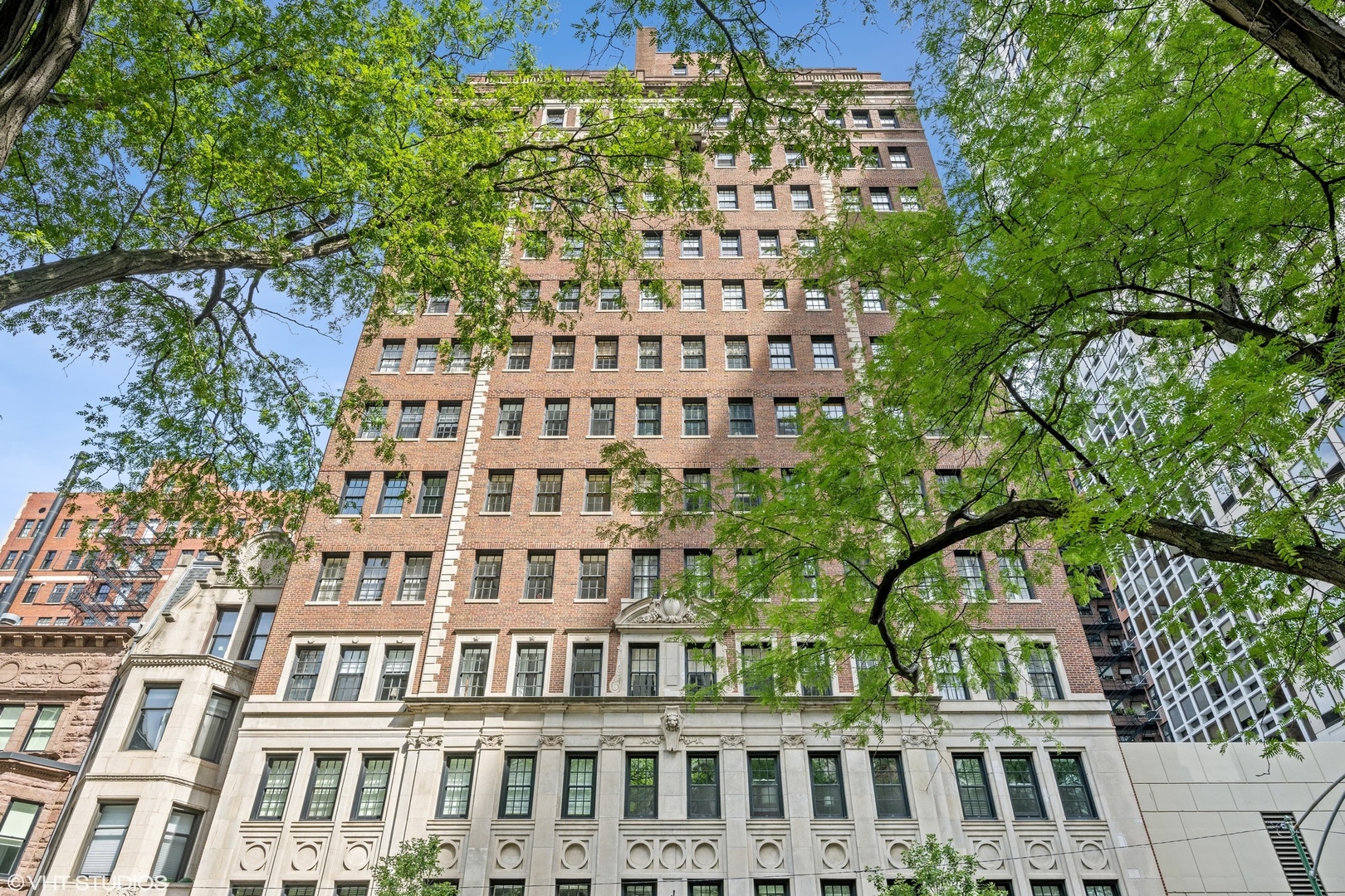 a front view of a building