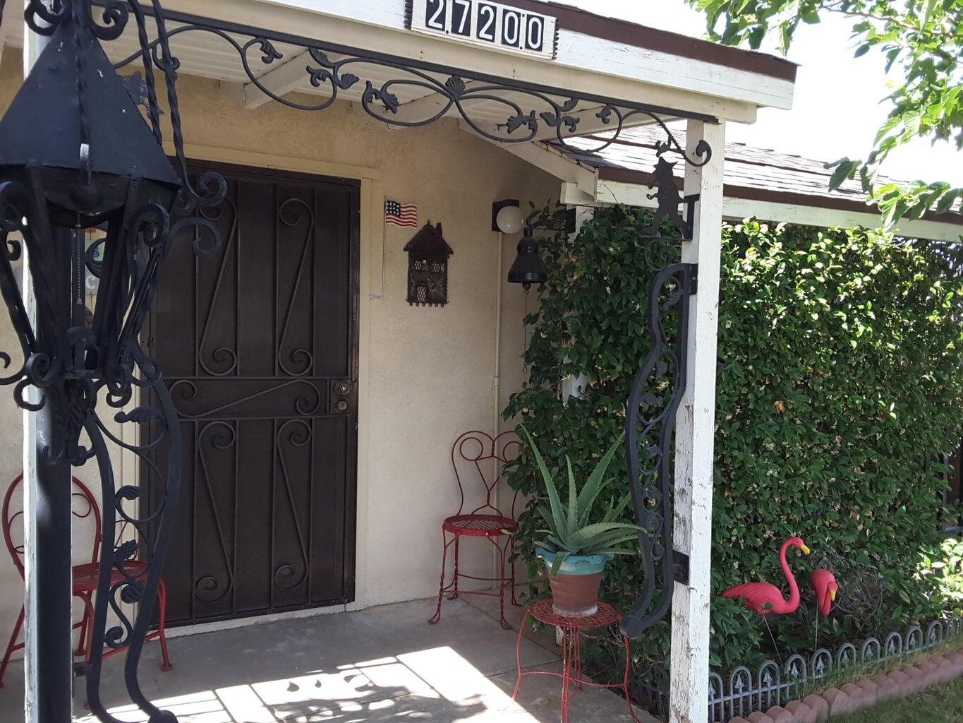 a view of a entryway door front of house