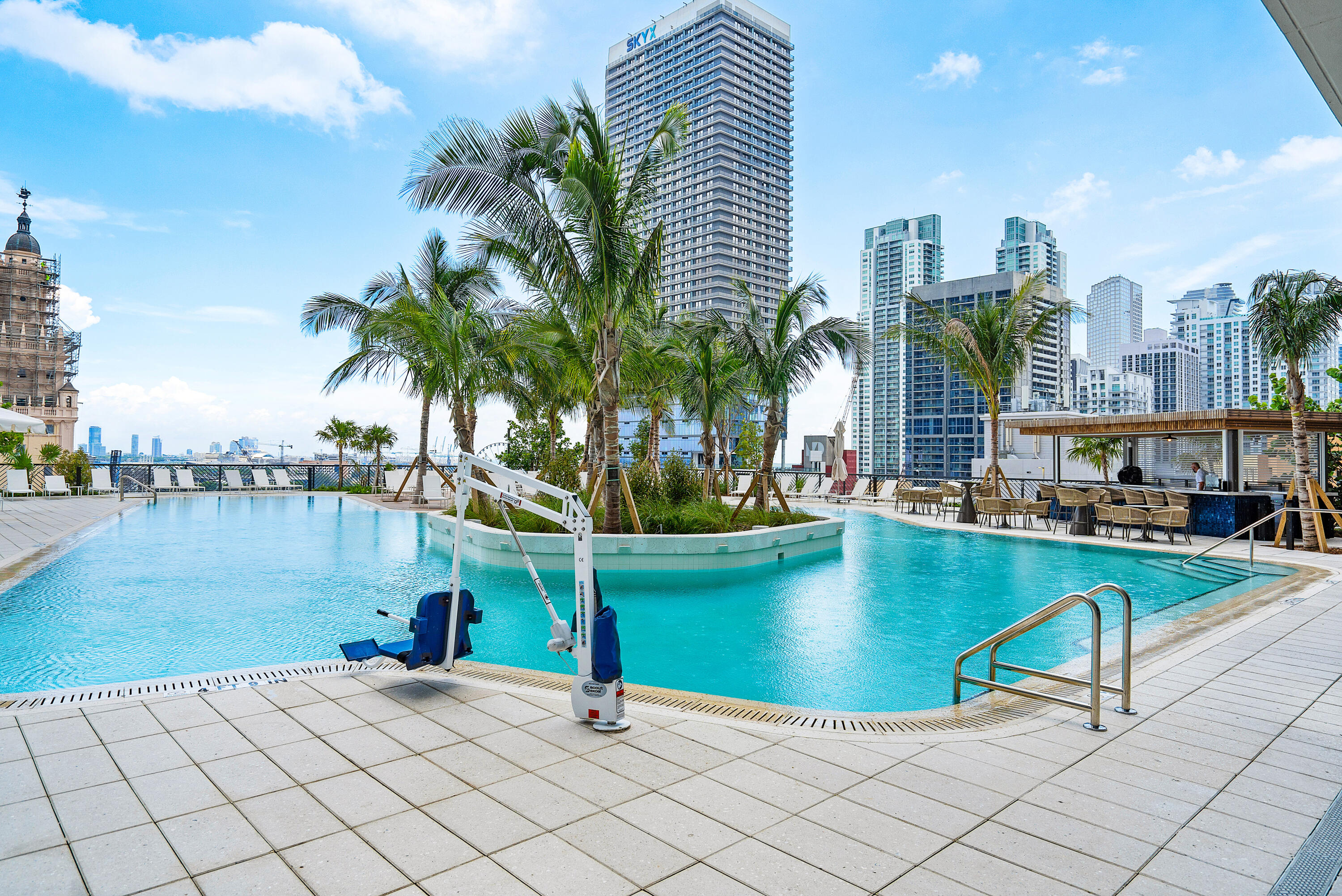 a view of a swimming pool and a terrace