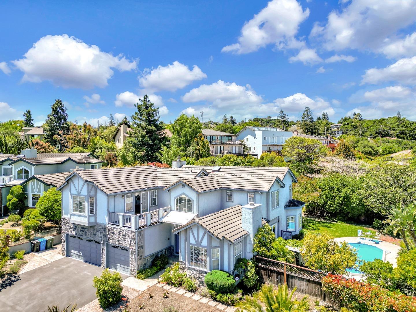 an aerial view of a house