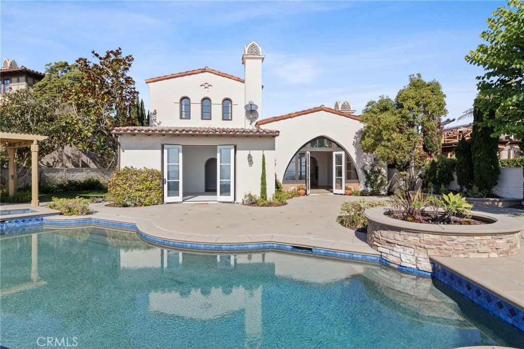 a front view of a house with entertaining space