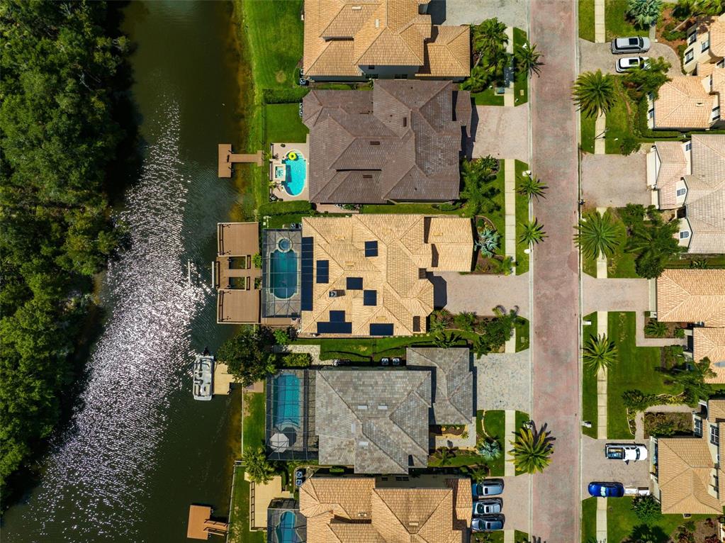 an aerial view of multiple house