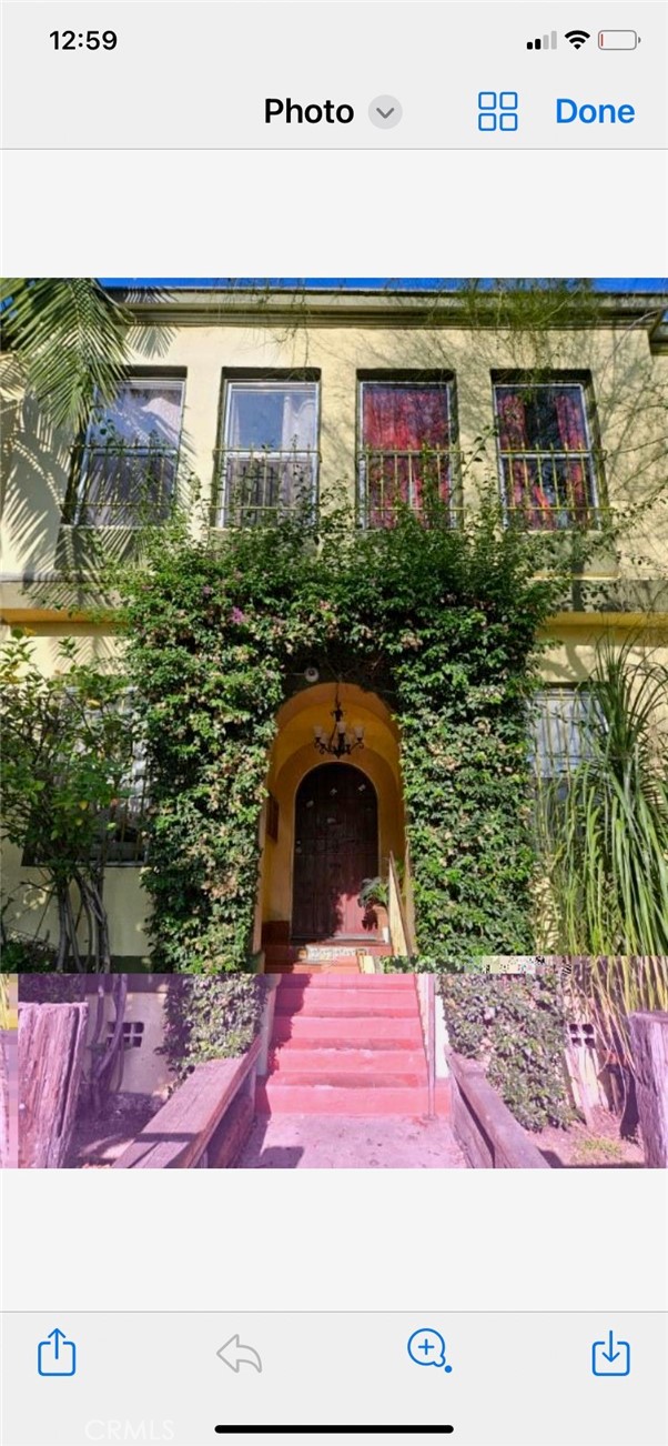 a view of a balcony with an outdoor space