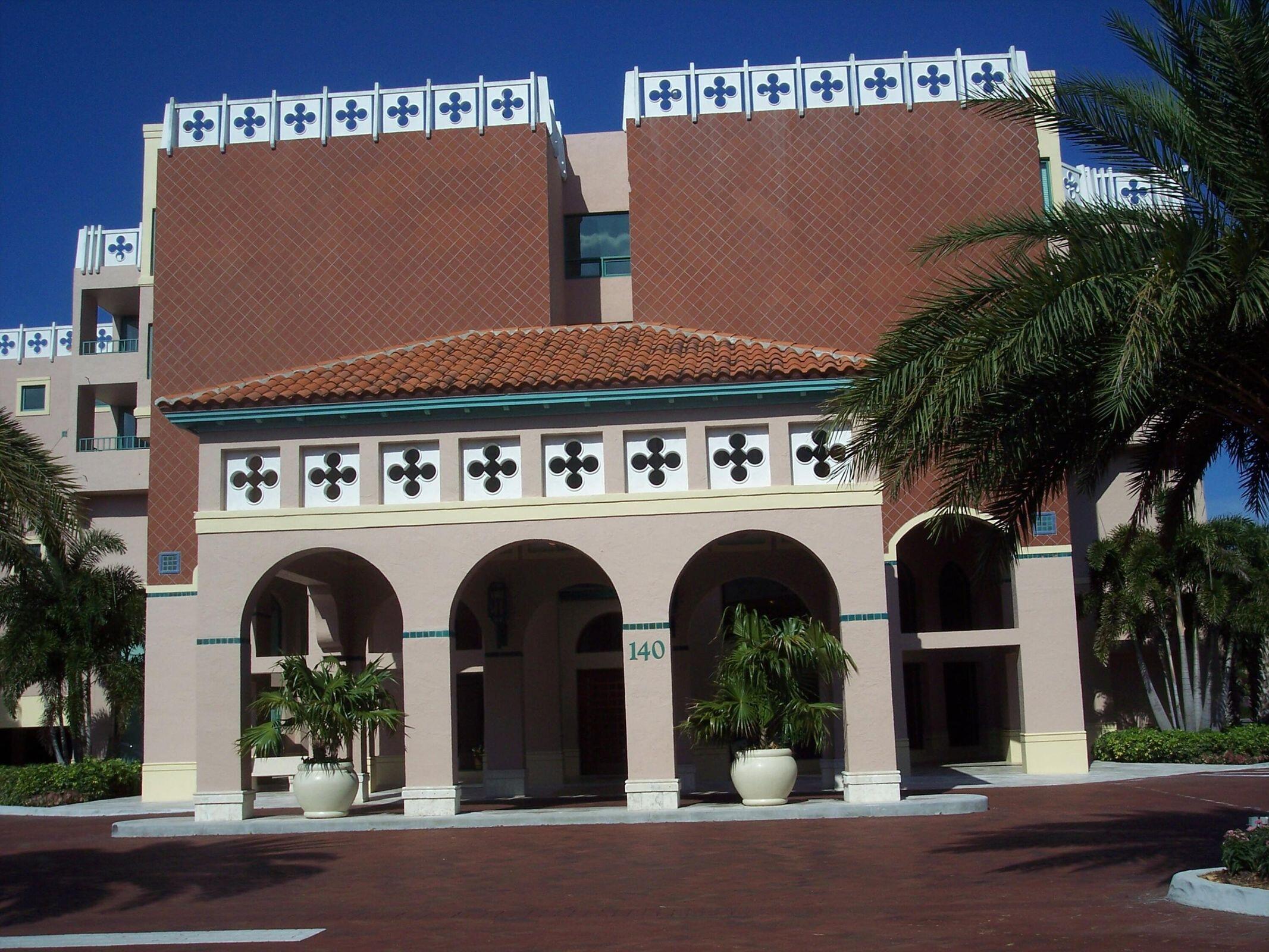 a view of building with garden