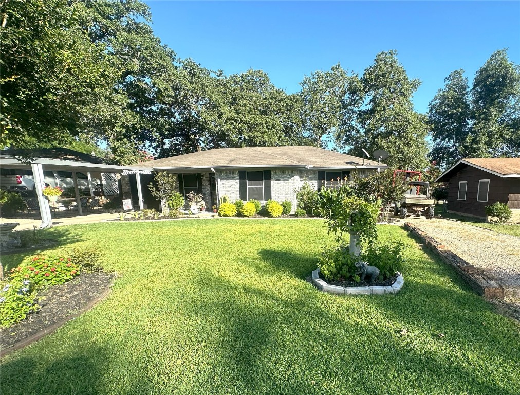 a view of house with a garden