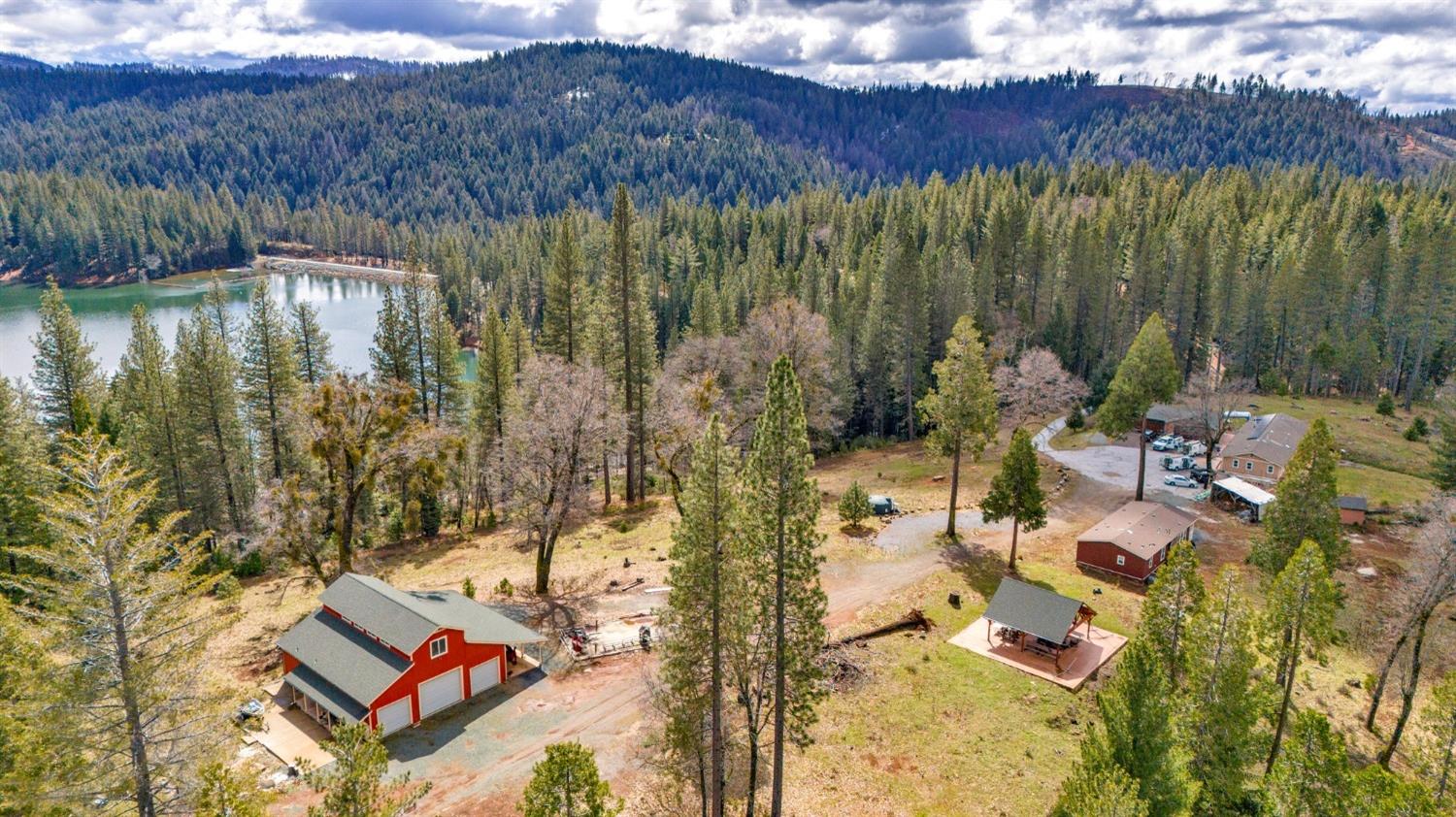 a view of lake from balcony