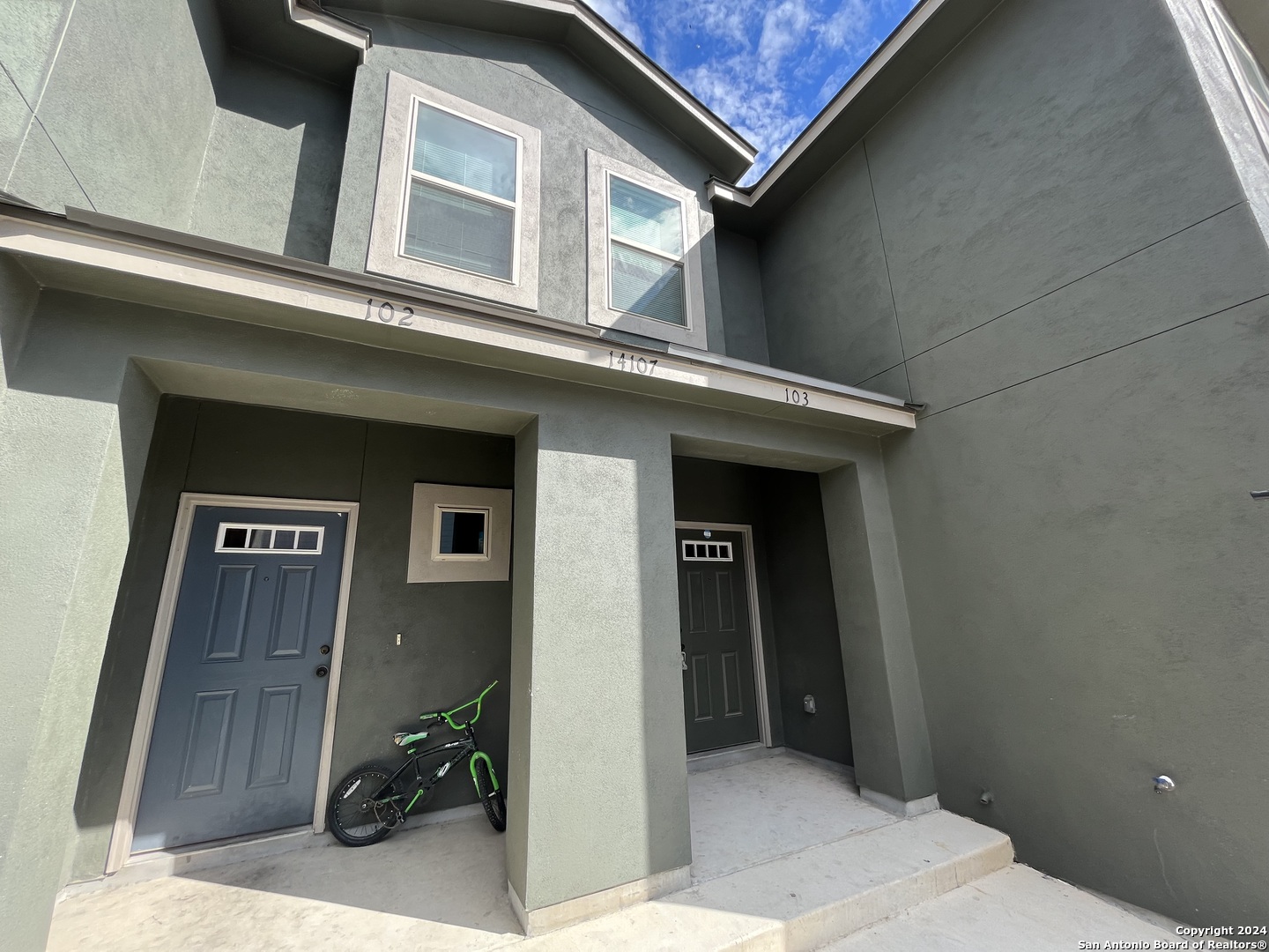 a view of a front door of a house