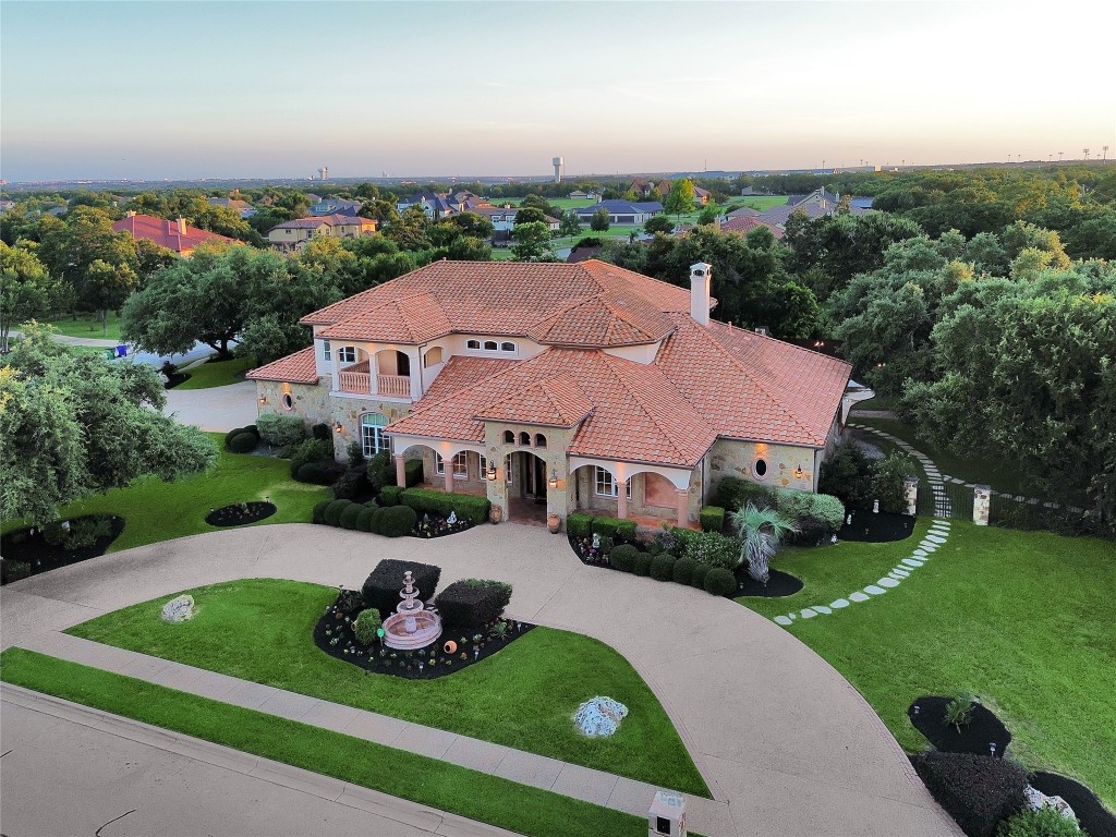 an aerial view of a house