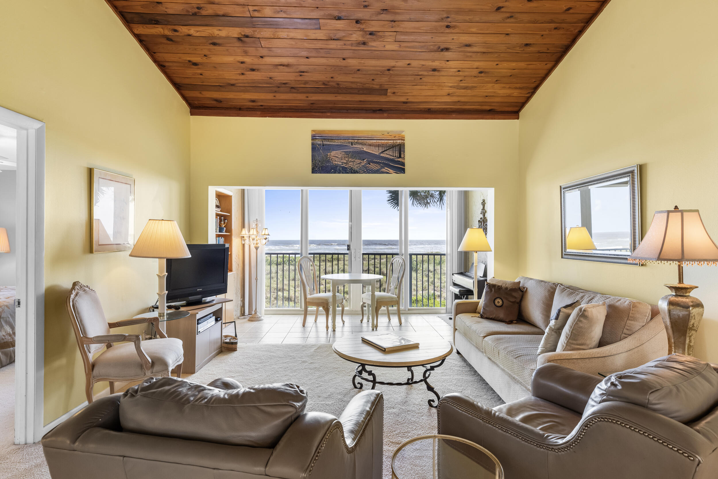 a living room with furniture