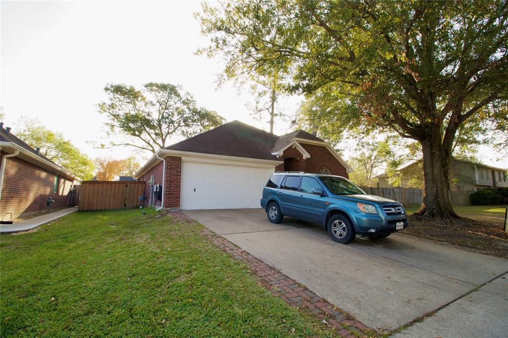 a car parked in front of a house