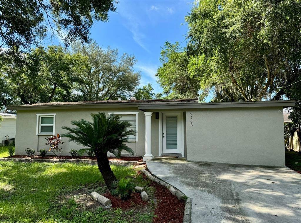 a house with a tree in front of it