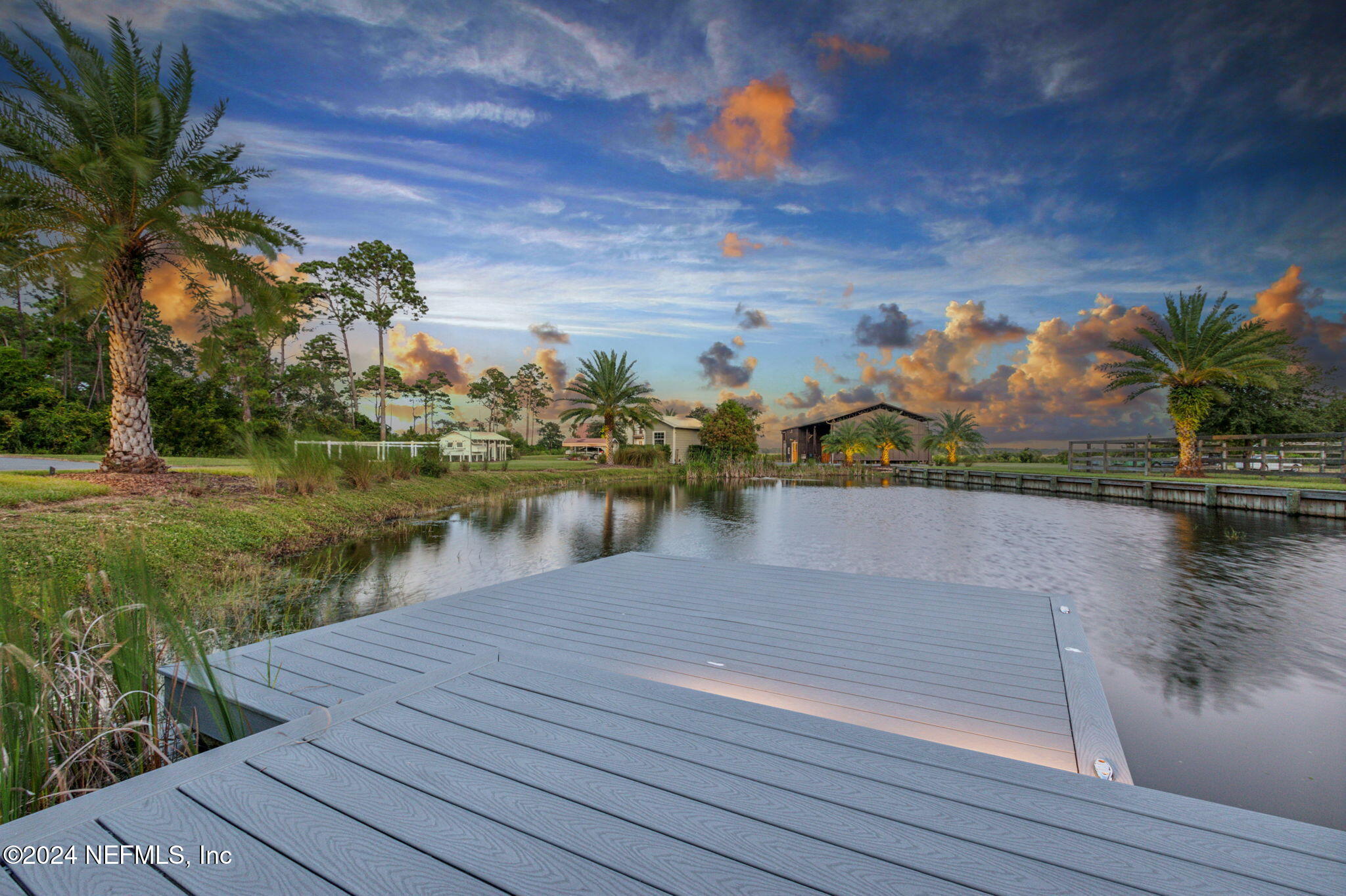 a view of a lake with houses