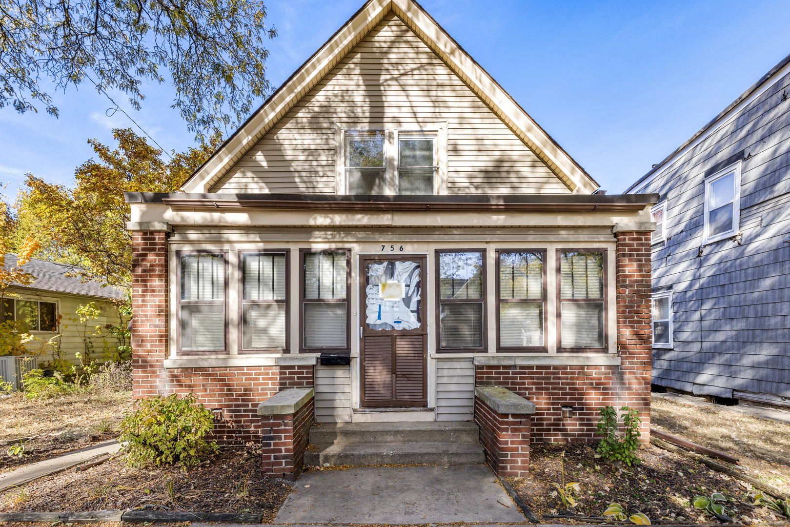 a front view of a house