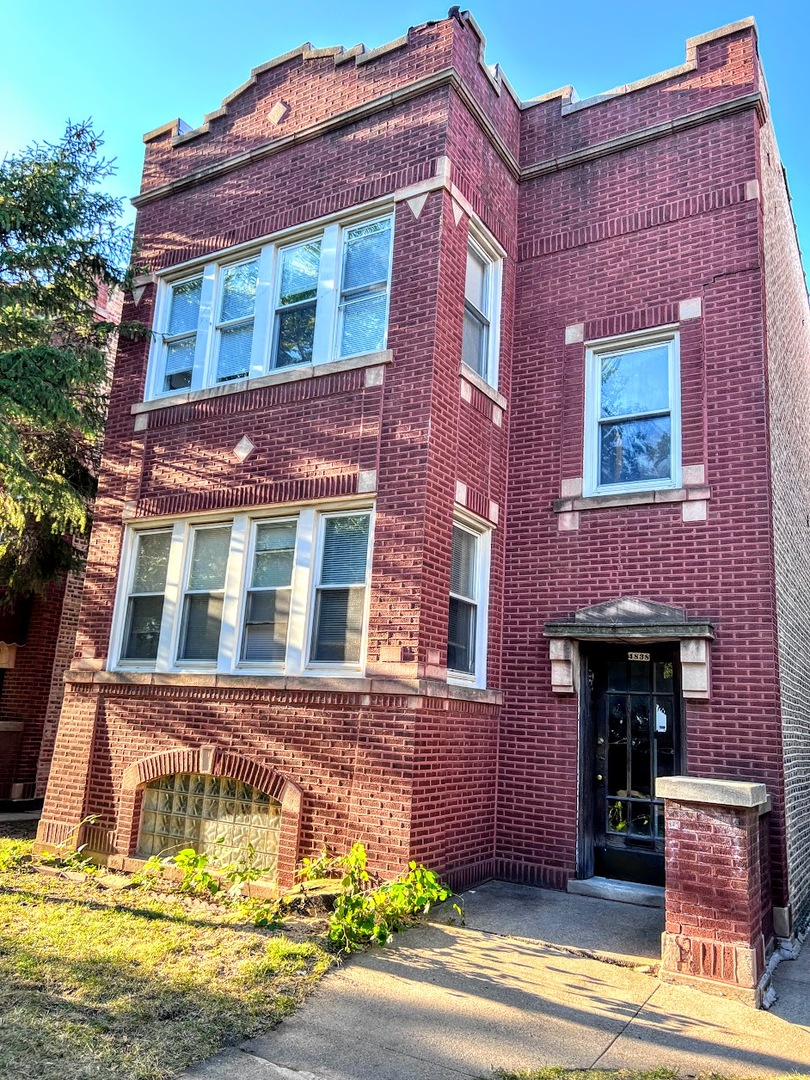 a front view of a building