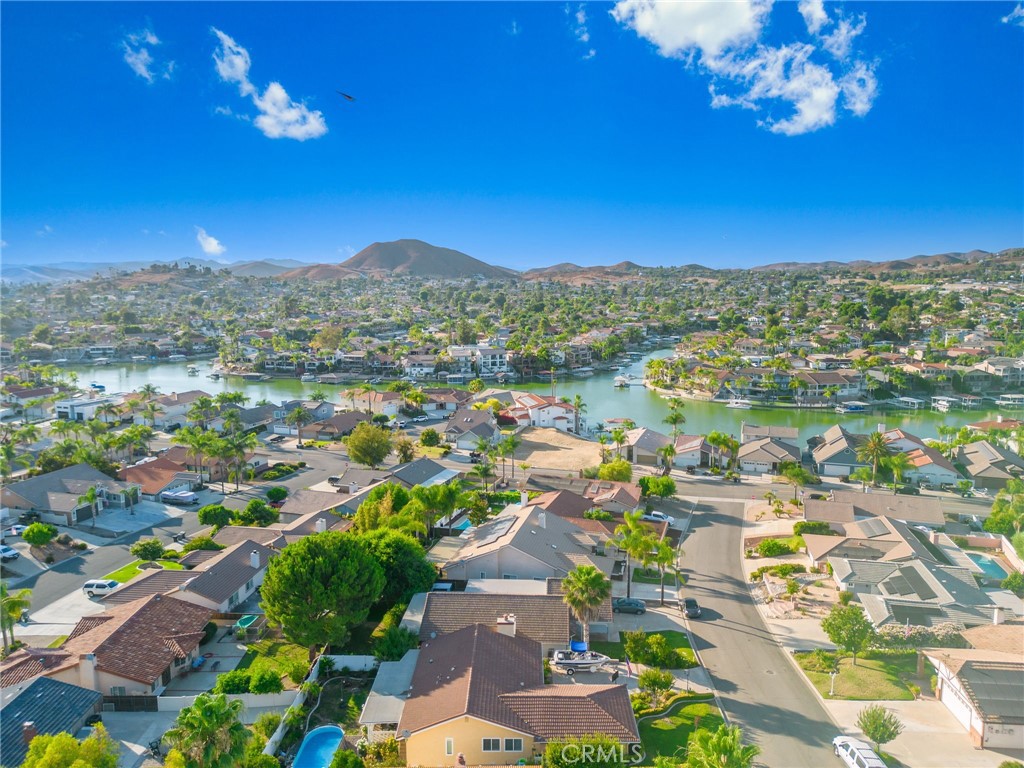 a view of a city with a lake