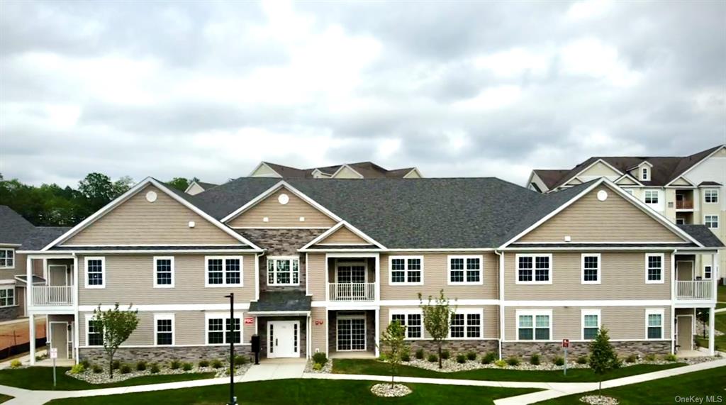 a front view of residential houses