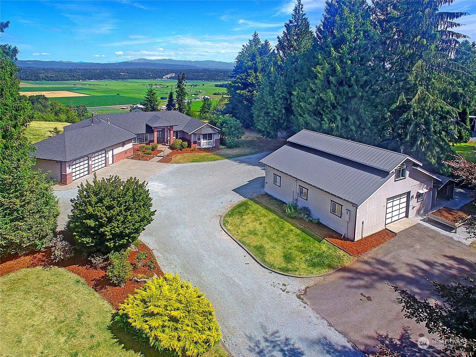 an aerial view of a house