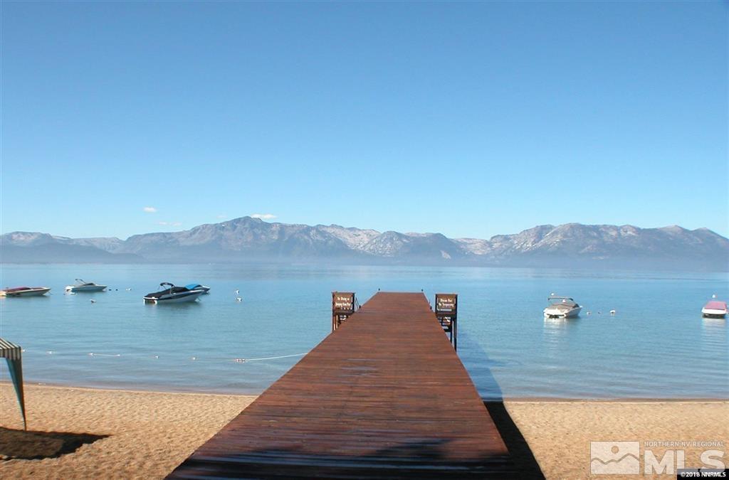 a view of a lake with a mountain in the background