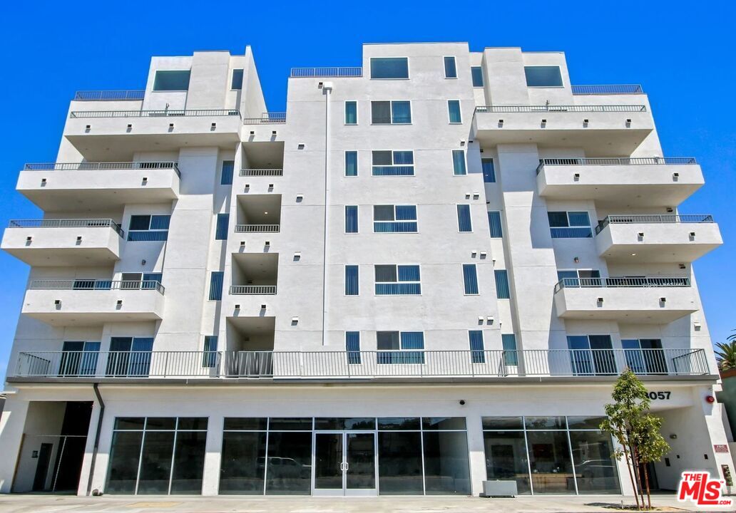 a view of a building with many windows