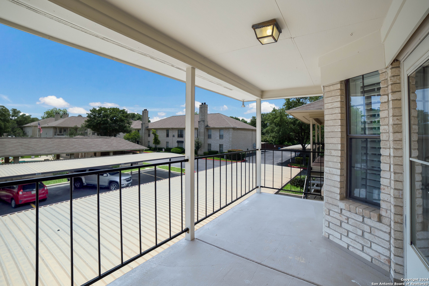 a view of a balcony