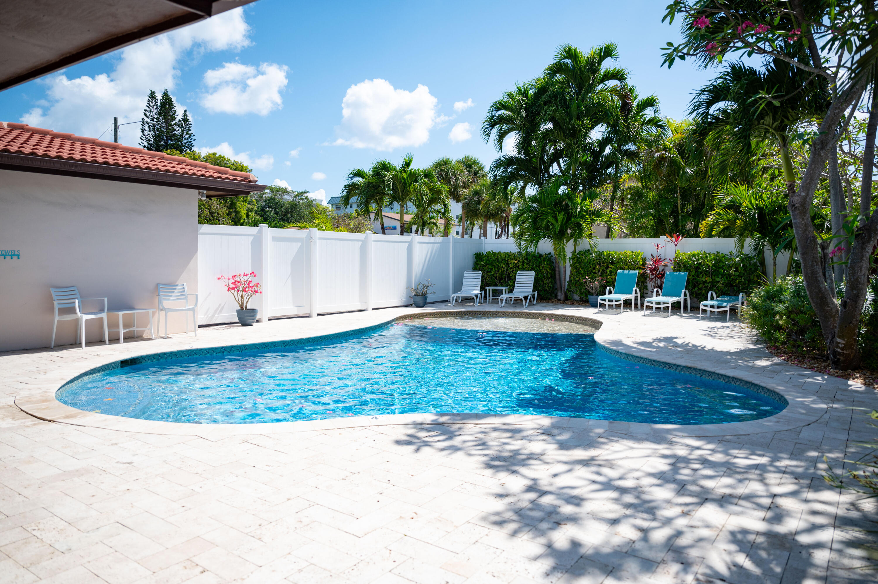 a view of a backyard