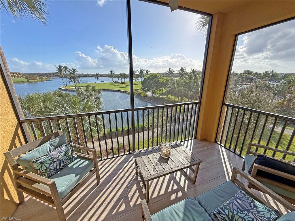 Southwest Lanai featuring long lake views