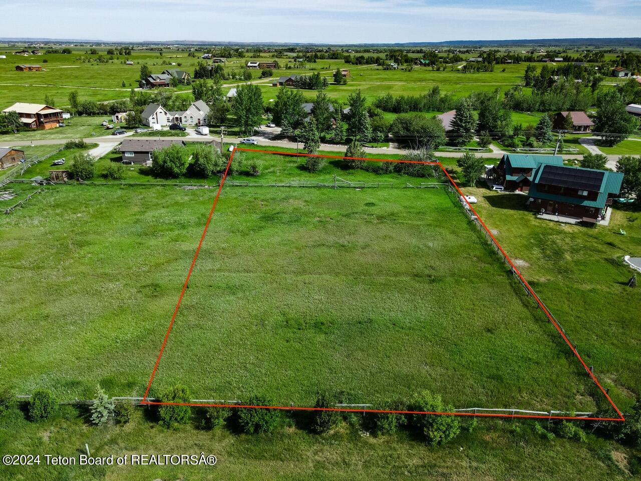 Aerial view looking north