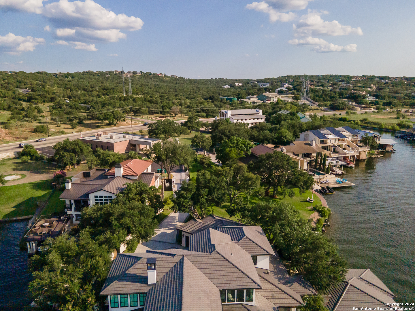 an aerial view of multiple house