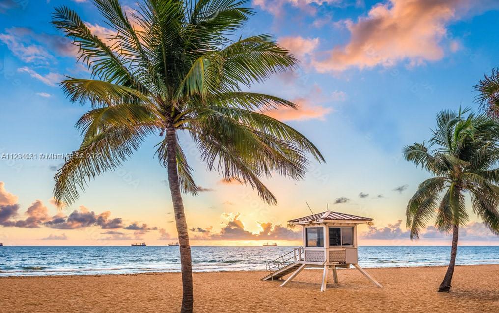 a ocean view with beach