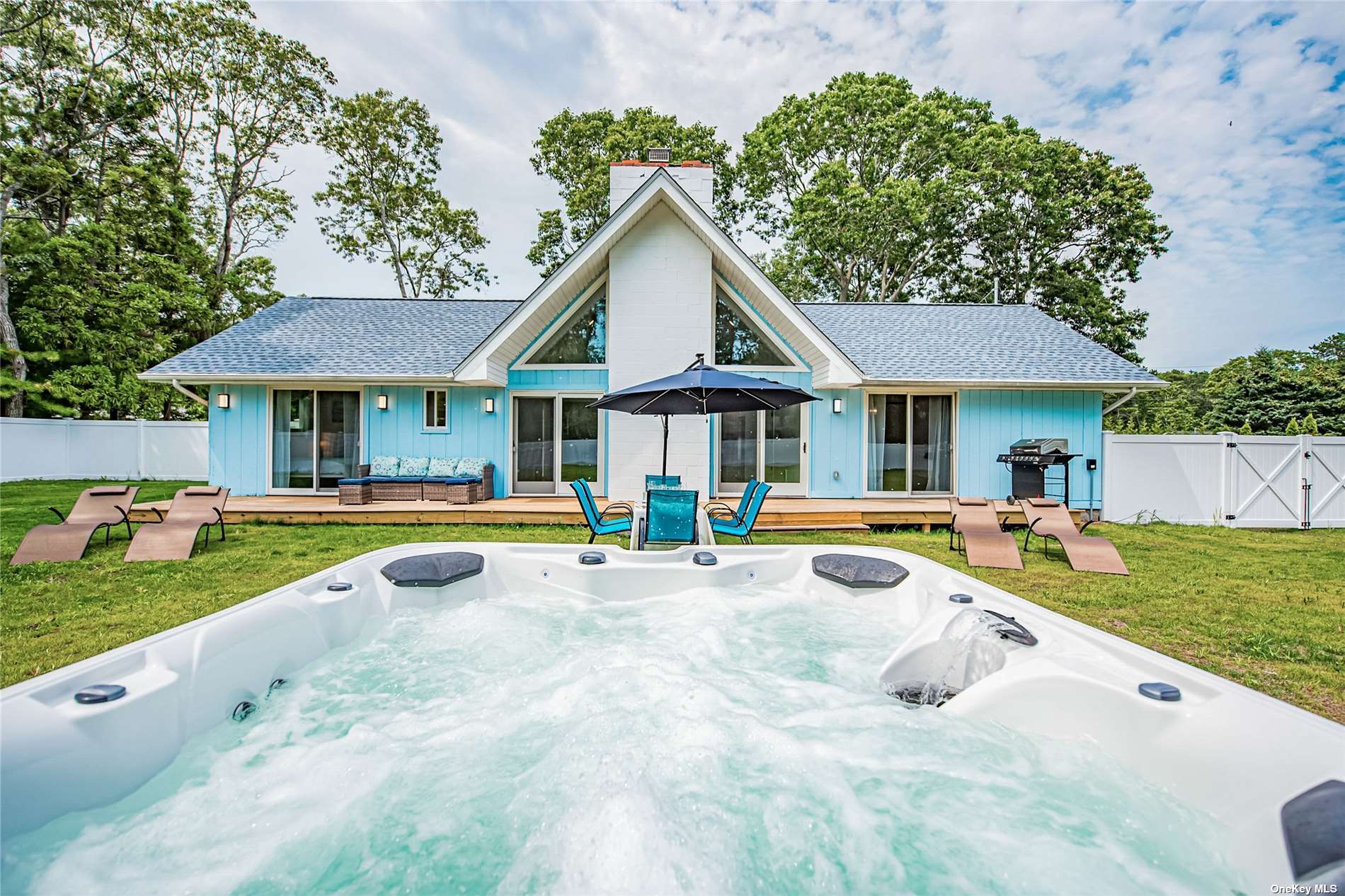 View of the home from the hot tub.