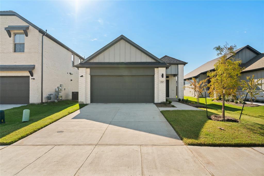 a view of outdoor space and garage