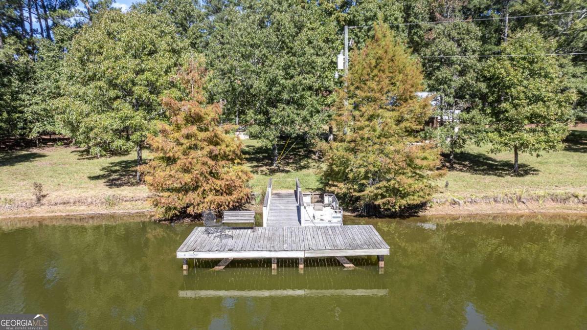 a view of a lake with houses