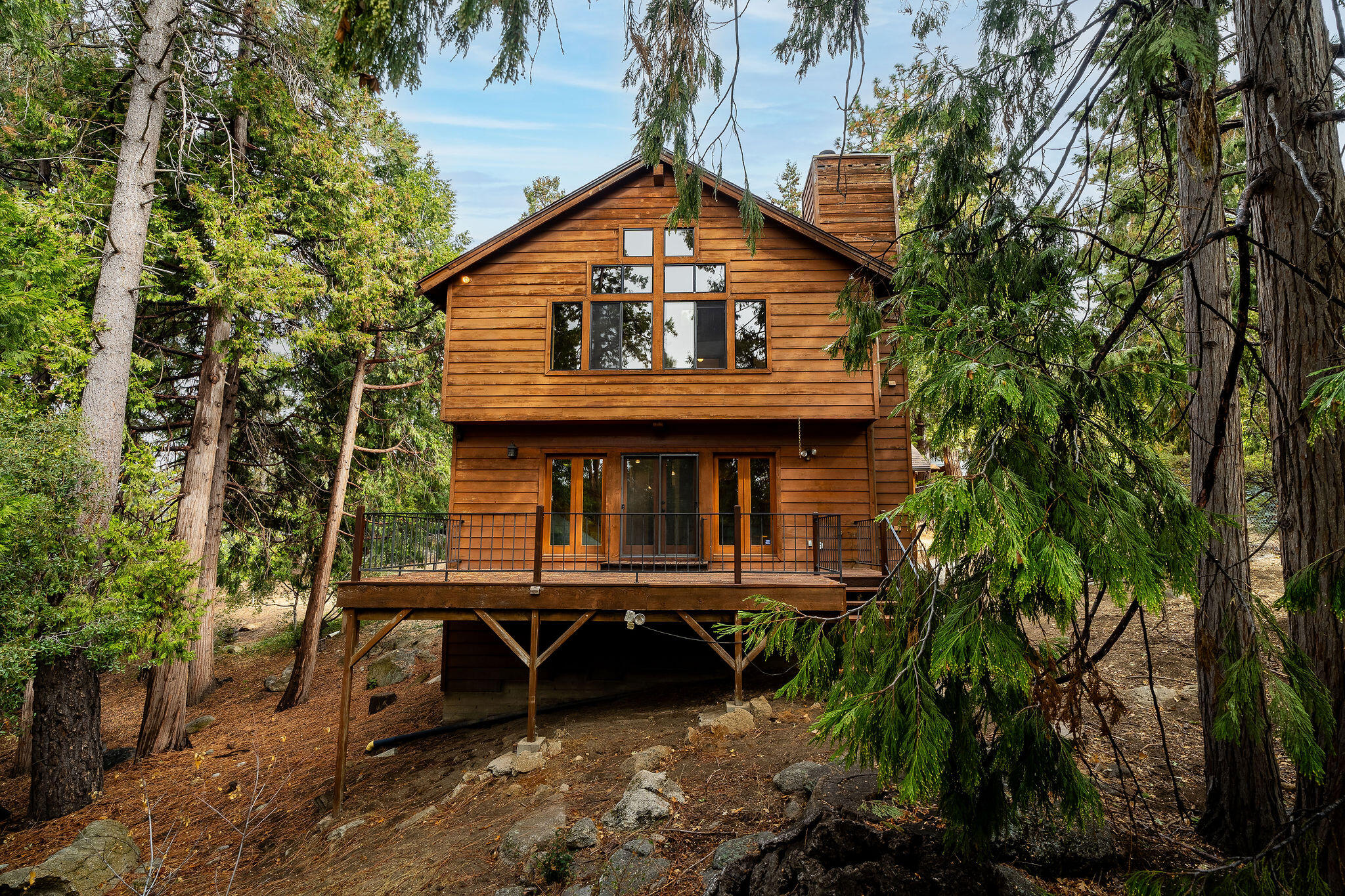 a front view of a house with balcony