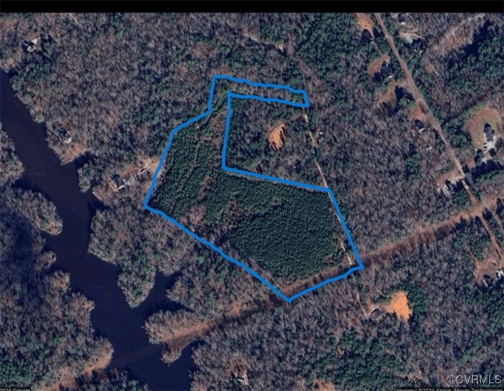 Aerial View outlined in Blue