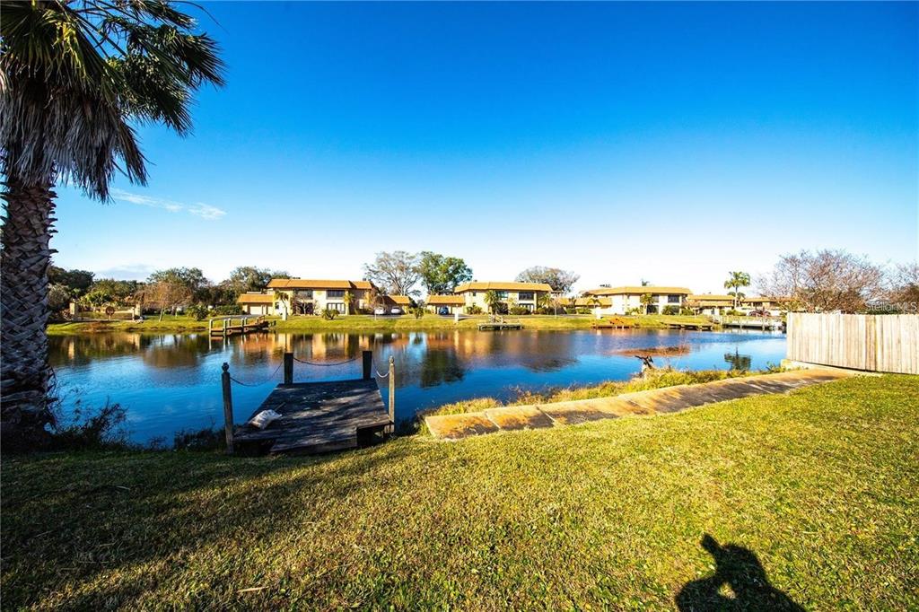 a view of a lake with houses