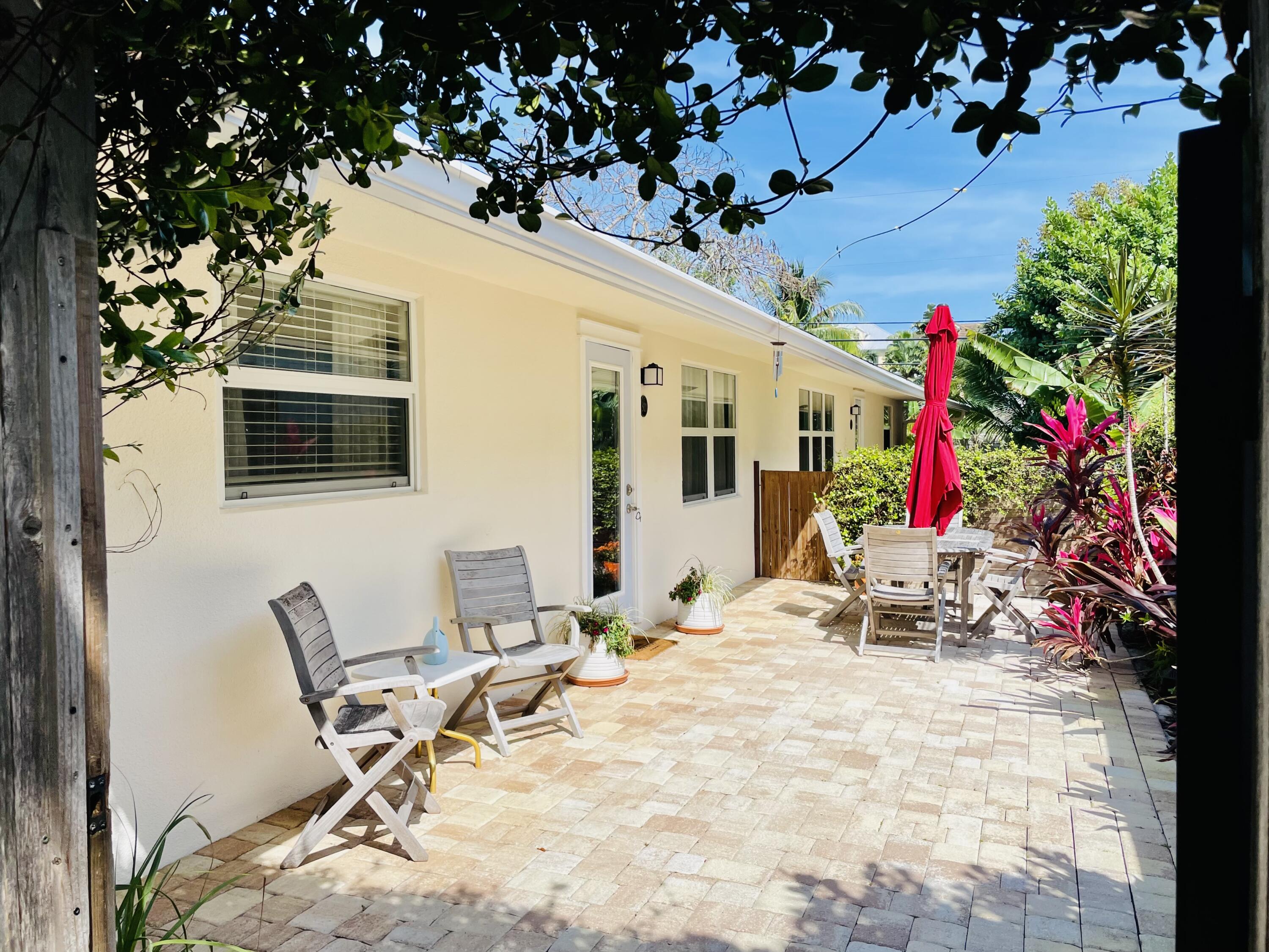 a outdoor space with sitting area