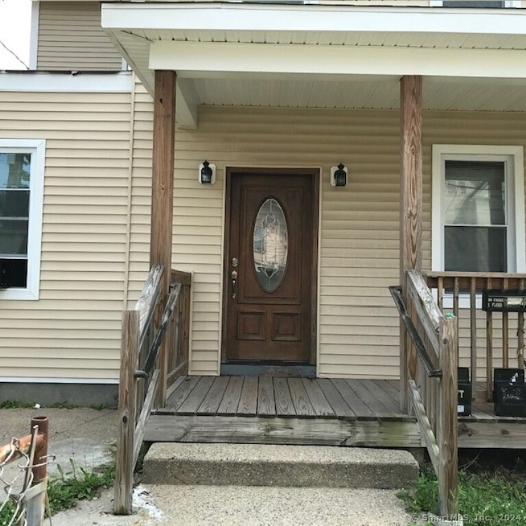 a front view of a house with entryway