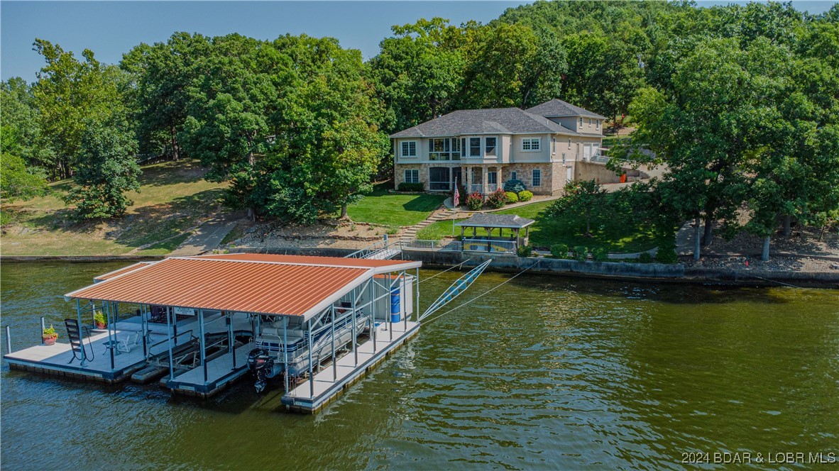 Custom Dock with golf cart path to the dock.