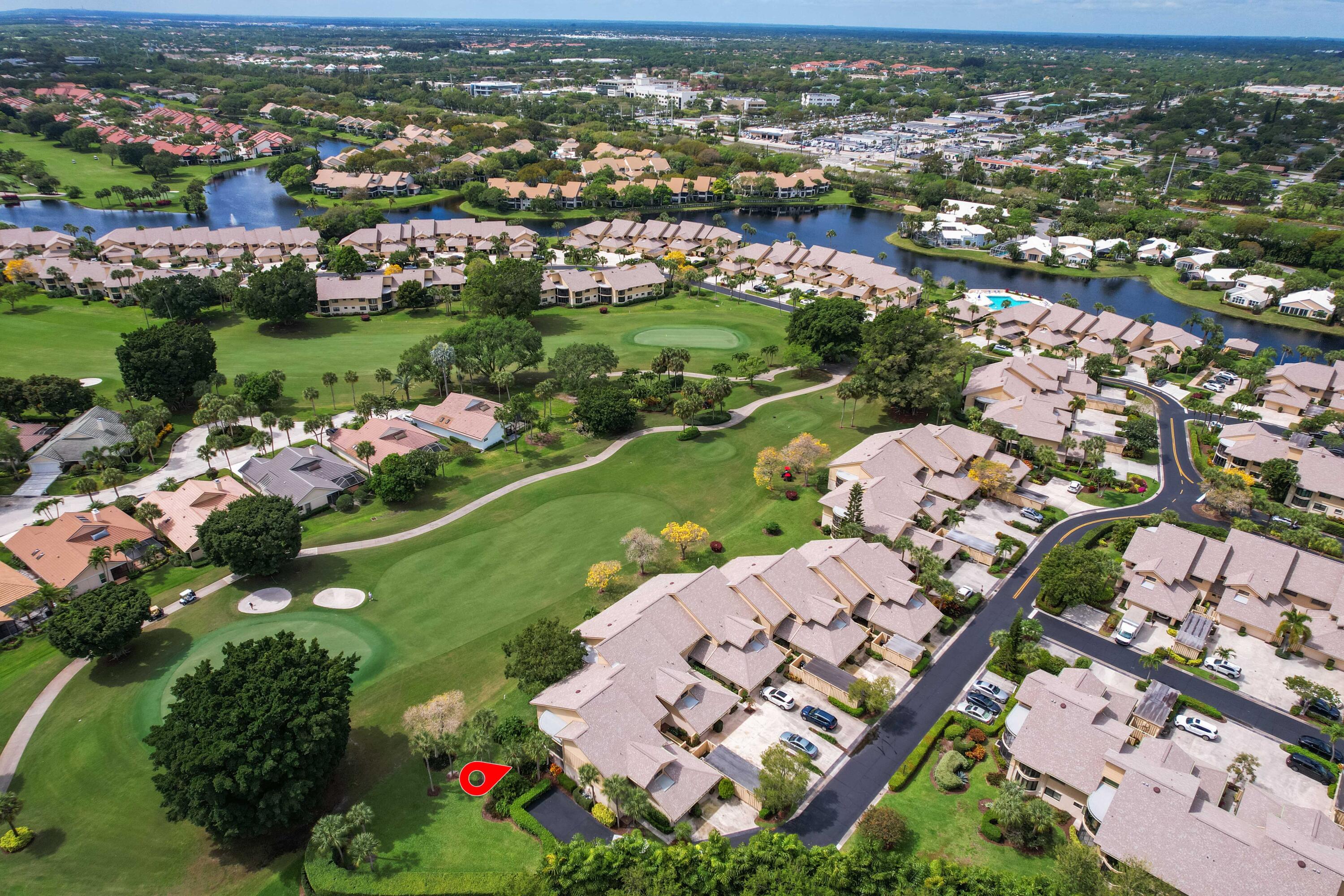 an aerial view of multiple house