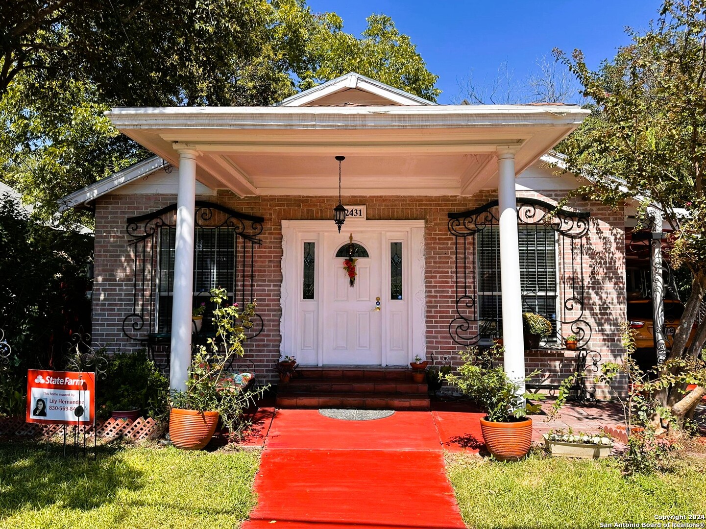 a front view of a house